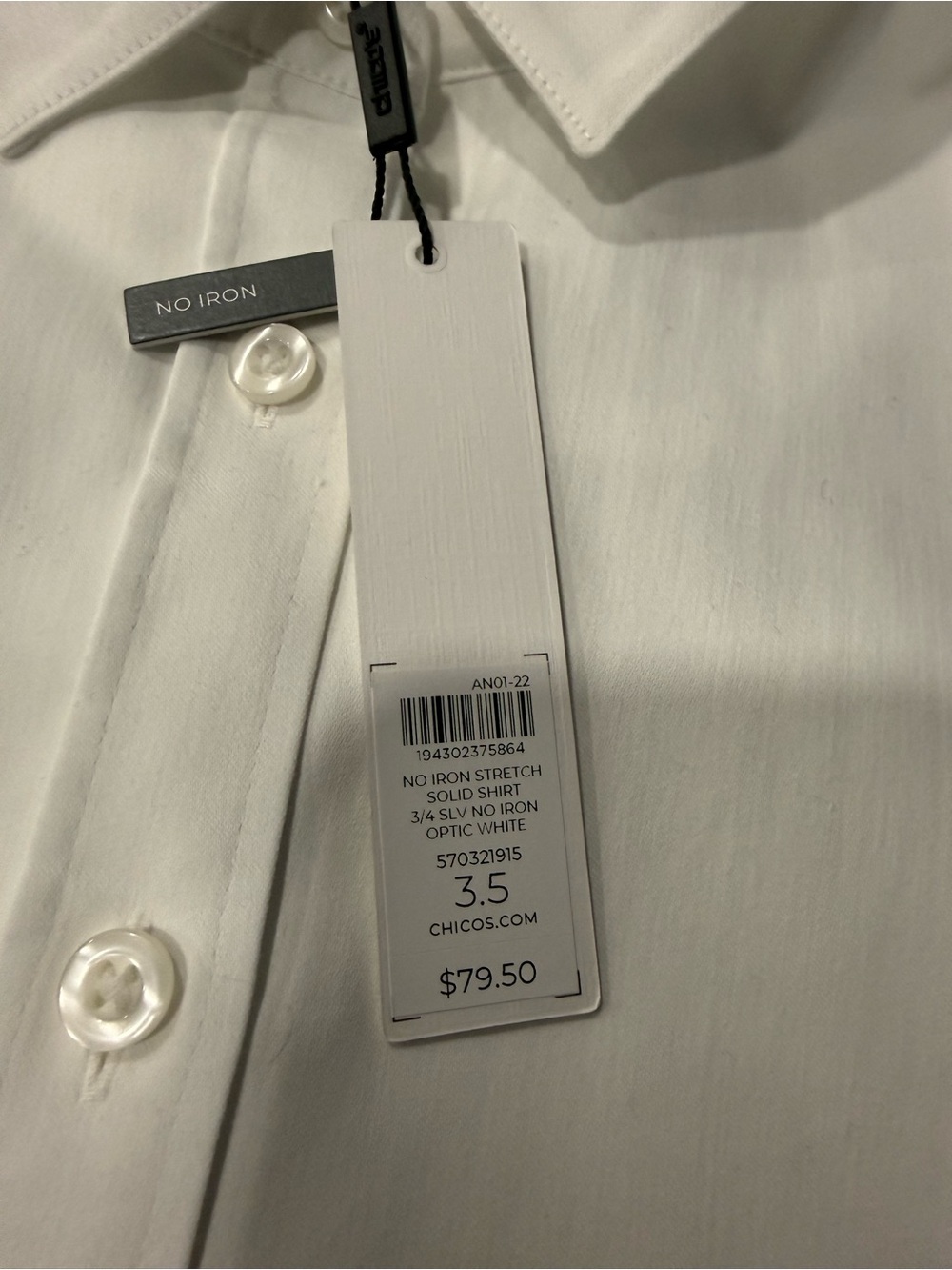 Women’s White Button-Down Dress Shirt - Classic Collared Shirt - Picture 2 of 2